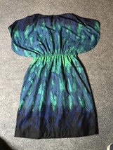 New York &amp; Company Blue Print Dress Mid sleeves w balloon Size XS - £5.31 GBP
