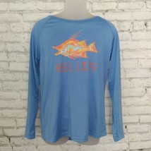 Reel Life Shirt Womens XL Blue Orange Fish Graphic Long Sleeve Pullover Outdoor - £14.22 GBP