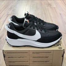 Nike Waffle Debut Mens Size 11.5 Black Running Shoes Breathable Athletic - £51.43 GBP