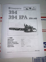 Husqvarna 394XP 394 XP Chainsaw Illustrated Parts Diagram Manual - $258.68 MXN