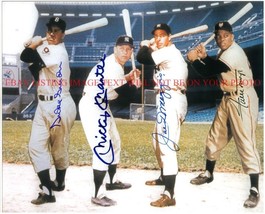 Mickey Mantle Duke Snider Joe Dimaggio And Willie Mays Autographed 8x10 Rp Photo - £14.38 GBP