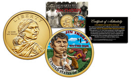 2018 Native American JIM THORPE Color Genuine Legal Tender $1 Sacagawea ... - $9.46