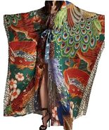 COLORFUL ARTDECO STEVIE NICK&#39;S STYLE MUCHA GYPSY BOHEMIAN DELUXE SILK KI... - $3,437.94 MXN