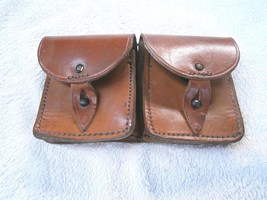 Vintage 1947 modl French army leather double ammo belt pouch military am... - £19.67 GBP
