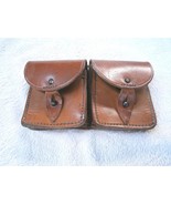 Vintage 1947 modl French army leather double ammo belt pouch military am... - £19.92 GBP