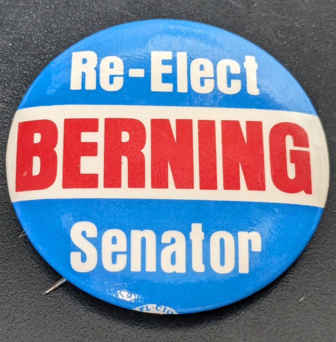 Vintage Re-Elect (KARL) BERNING SENATOR Lake County IL - 1-3/4&quot; Pinback ... - $9.89