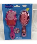 Peppa Pig Hair Brush &amp; Mirror Duo Set Pink Girls Grooming Beauty Fashion - £3.72 GBP