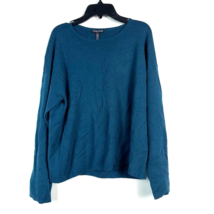 Eileen Fisher Womens Petite PL Blue Green Long Sleeve Wool Sweater NWT BP48 - £107.89 GBP