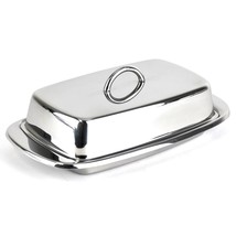 Cuisinox Stainless Steel Butter Dish with Lid, 4&quot; x 7.5&quot; - $25.99
