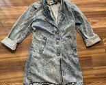 Vintage Stefano Long Blue Denim Acid Washed Jean Jacket Women’s M 80s 90... - $47.49