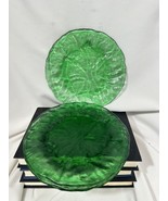 Vintage Set Morgantown El Mexicano Green Glass Plates Crinkle - Set Of 4 - €31,67 EUR