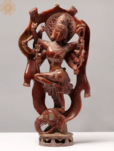 16&quot; Eight Armed Dancing Lord Shiva on Elephant Head (Gajasurasamhara) Pink Stone - £557.46 GBP