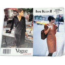Vogue Career Anne Klein II 2770 8-10-12 Vintage Sewing Pattern Semi Fitt... - $7.68