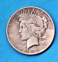 1922 Peace Silver Dollar Moderate Wear 90% Silver - £39.91 GBP