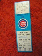 MLB 1995 Chicago Cubs Ticket Stub Vs. New York Mets 4/16/95 - £2.76 GBP