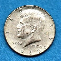 1965 Kennedy Halfdollar Circulated Very Good or Better - Silver  - $5.00
