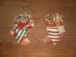 2 Wood Stocking Ornaments  - €1,74 EUR