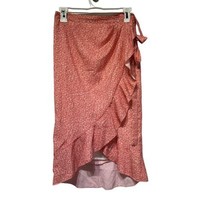 Princess Polly pink floral wrap midi ruffle skirt Size 2 - £14.70 GBP