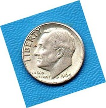 1964 D Roosevelt Near Uncirculated 90% silver - £5.62 GBP