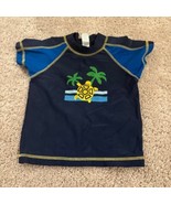 OshKosh BGosh 18MO Boys Swim Shirt Turtle Palm Tree Graphic Navy Rash Gu... - $190.39 MXN