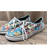 Women&#39;s Vans Off The Wall Blue Floral Skateboarding Sneakers Shoes 8.5M 10W - £15.55 GBP