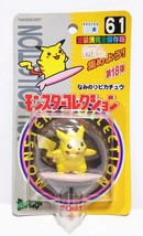 Pokemon Monster Collection Figure Statue Riding Surfing Pikachu 61 Tomy Rare! - £86.25 GBP