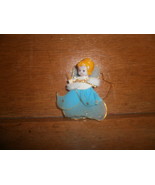 Old Wire Angel Christmas Ornament , Plastic Face ,  Blue Sheer Material - £3.99 GBP