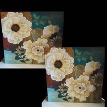 C Winterle Olson canvas paintings 24x24 signed pair reproduction canvas floral f - £100.53 GBP