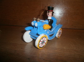 Wooden Car With Man Driver , Christmas Ornament , Broken Wheel - $2.76 CAD