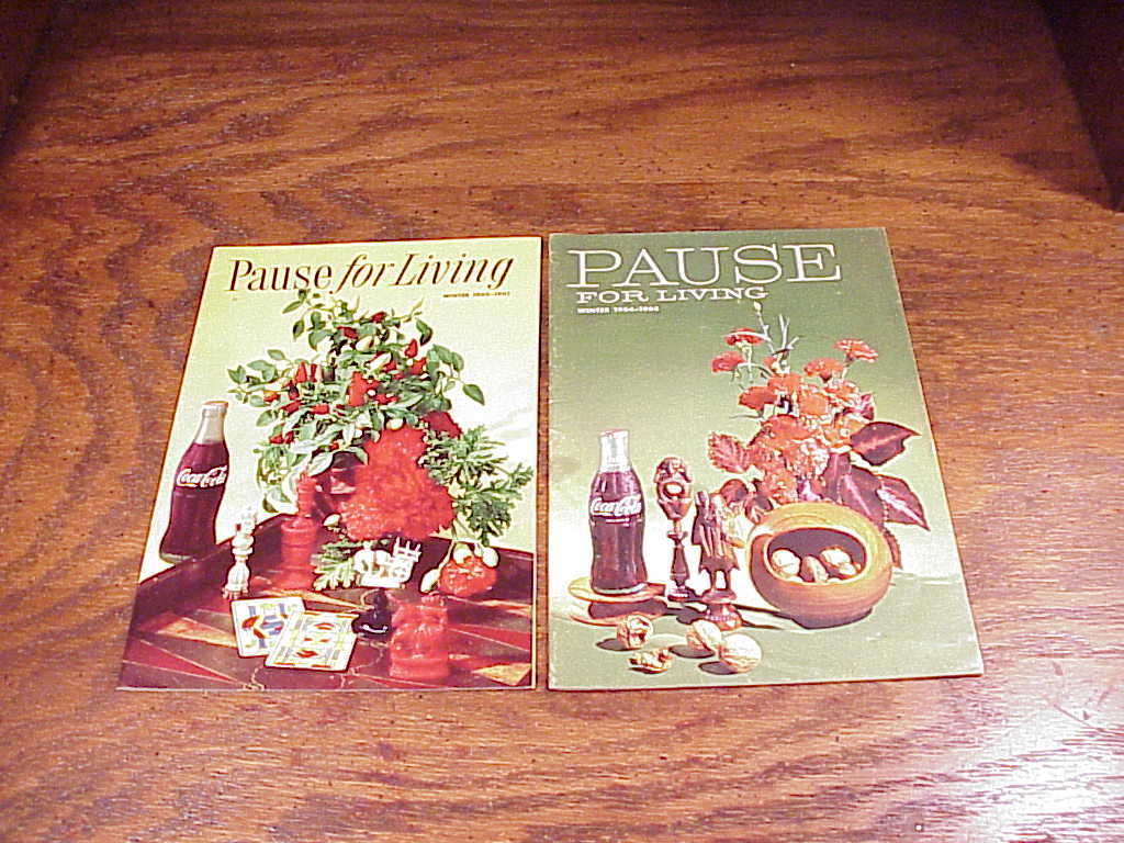 Pair of Vintage Pause For Living Coca-Cola Magazines, Winter, 61 - 62, 64 - 65  - $6.95