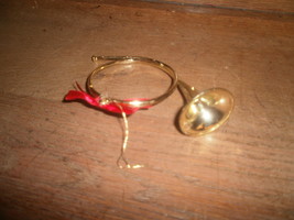 Gold Plastic Bugle Horn Christmas Ornament  - $2.73 CAD