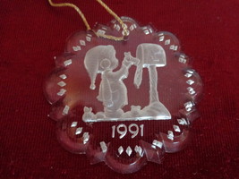 Precious Moments Lead Crystal 1991 Christmas Ornament (#1828) - £12.78 GBP