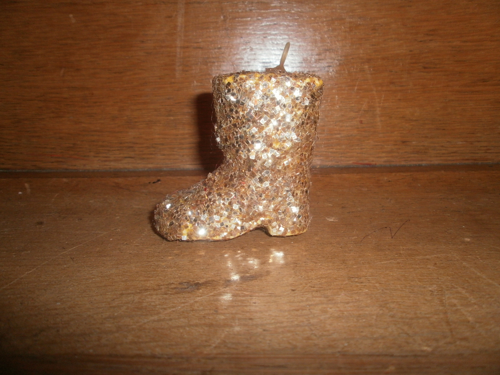 Gold Glitter Boot Christmas Ornament - $1.00
