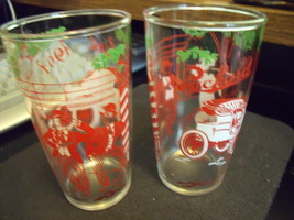 Vintage Set of (2)1901 Packard and (3) 1905 Cadillac Antique Car Glasses - $40.00