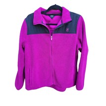 Fila Sport Zip Up Fleece Sweatshirt XL Womens Purple Black Long Sleeve H... - $20.58