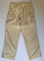 Travelsmith Pants 34x30 Khaki Cargo Convertible Zip Off Outdoor AdjustableTag 38 - £15.72 GBP