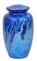 At Peace Memorials Tie-Dye Blue Cremation Urn for ashes 200 CI - £119.46 GBP