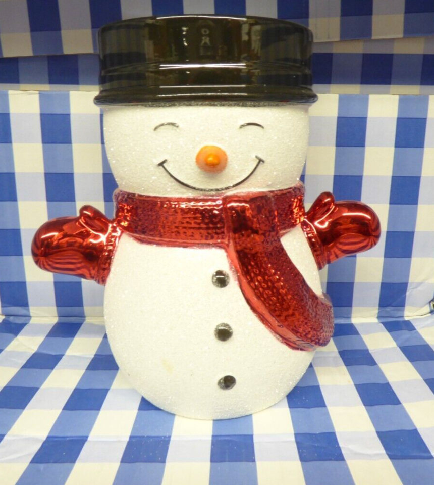 Bath &amp; Body Works Glitter Snowman 3 Wick Candle Holder LQQK new - £20.30 GBP