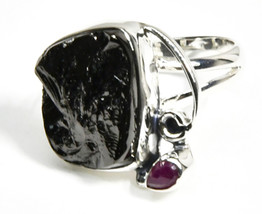 size 7 Ruby Shungite ring - $136.95