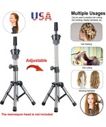 Portable Wig Mannequin Head Wig Model Bracket Holder Adjustable Tripod S... - $380.53 MXN