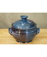 Studio LYNCH Pottery Blue Purple Drip Glaze Gradient Covered Storage Con... - £35.64 GBP