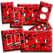 Red Poinsettia Christmas Flowers Light Switch Wall Plate Outlet Room Home Decor - £9.63 GBP+