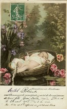 Edwardian Baby Birth Announcement French Postcard P129 - £7.82 GBP