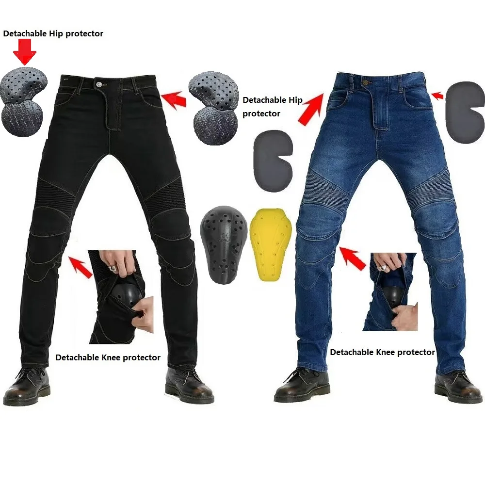 XXS to 5XL Oversize Bule Jeans Mens Motorcycle Jeans Moto Jean Trousers Touring - £40.45 GBP+