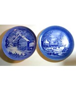 FARMERS HOME / HOMESTEAD WINTER Vintage Collector Plates Retro 70s Blue/... - $10.68