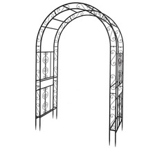 134*59*213cm Double Layer Iron Art Arc Top Iron Arch Black - £152.33 GBP