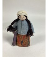 Kyrgyzstan Kyrgyz Doll Handmade Wool Folk Art -  Woman W/ Mat - 7.5”H - $23.33 CAD
