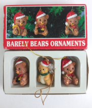 Vintage House Of Lloyd Barely Bears Christmas Ornaments Hand Painted #54-209 IOB - £6.19 GBP