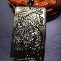 Genuine natural Gold eye obsidian pi yao  gift ideas pendants  - $29.69