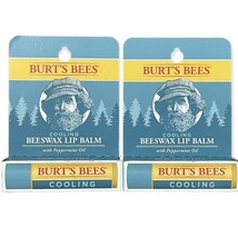 Burts Bees Mens Cooling Beeswax Lip Balm With Peppermint Oil Lot of 2 New - £17.31 GBP